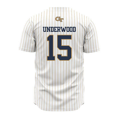Georgia Tech - NCAA Baseball : Cooper Underwood - Pinstripe Jersey-1