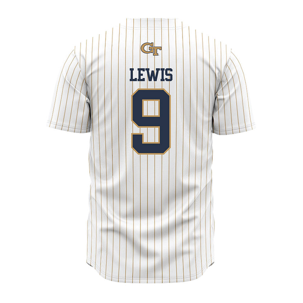 Georgia Tech - NCAA Baseball : Coleman Lewis - Pinstripe Jersey-1