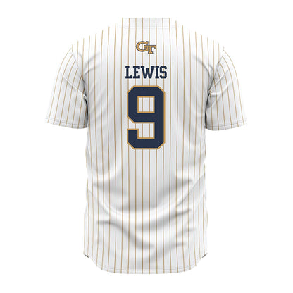 Georgia Tech - NCAA Baseball : Coleman Lewis - Pinstripe Jersey-1