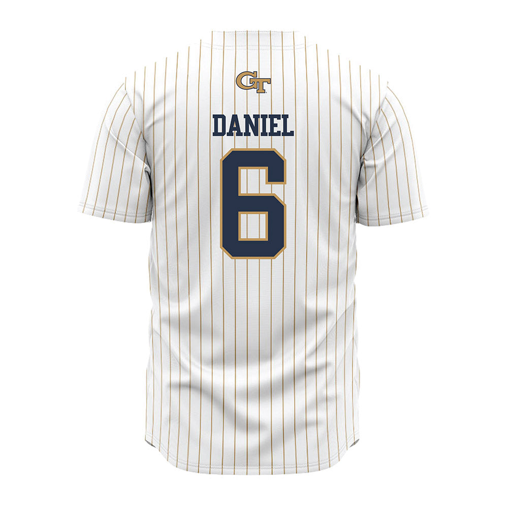 Georgia Tech - NCAA Baseball : Caleb Daniel - Pinstripe Jersey-1