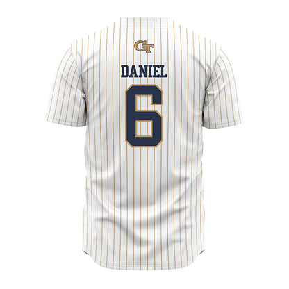 Georgia Tech - NCAA Baseball : Caleb Daniel - Pinstripe Jersey-1
