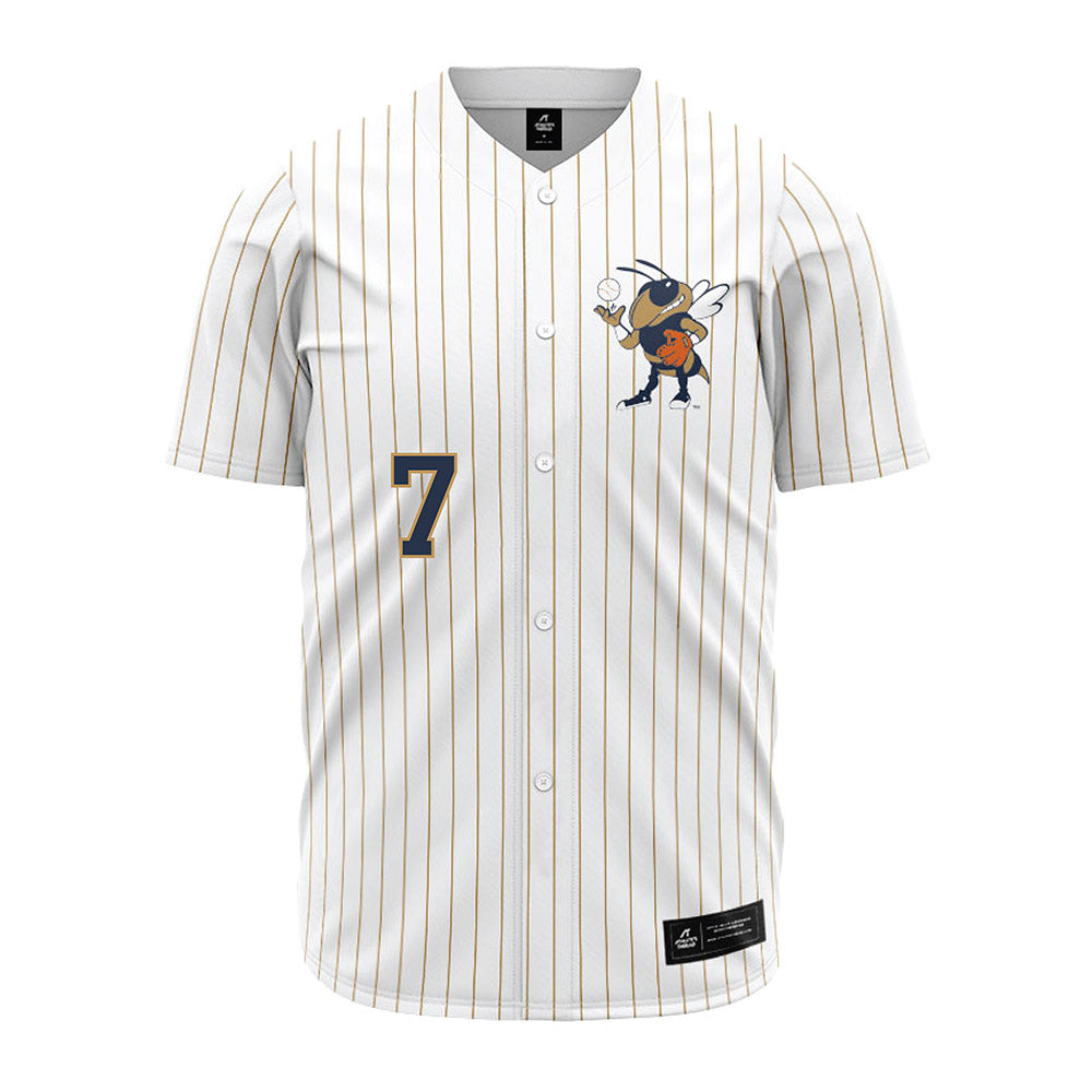 Georgia Tech - NCAA Baseball : Will Baker - Pinstripe Jersey-0