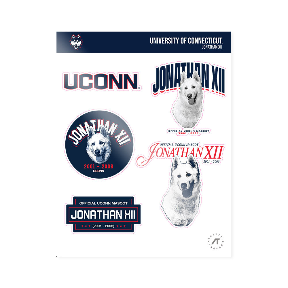 UConn - Huskies Mascot : Jonathan XII - Sticker Sheet-0