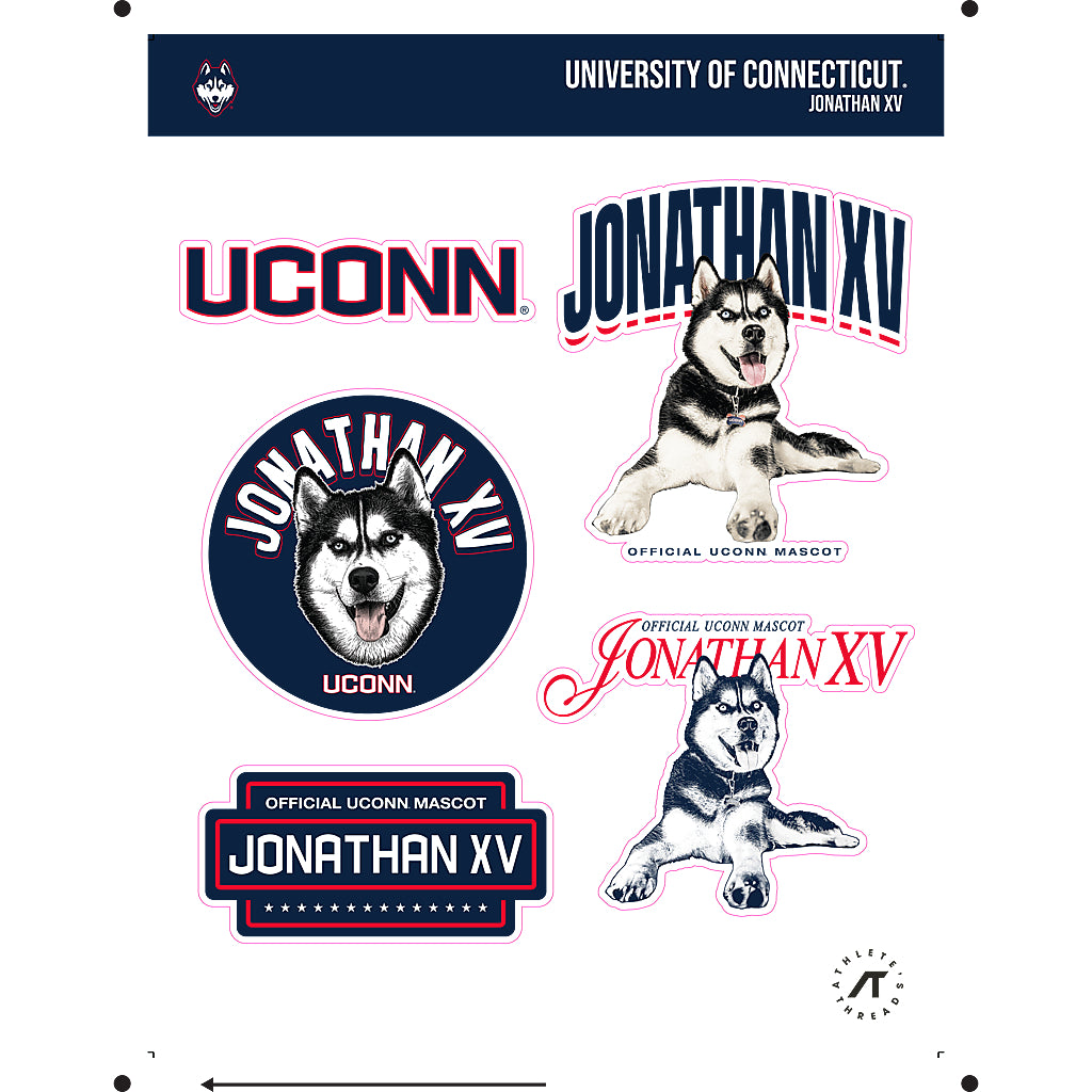 UConn - Huskies Mascot : Jonathan XV - Sticker Sheet-0
