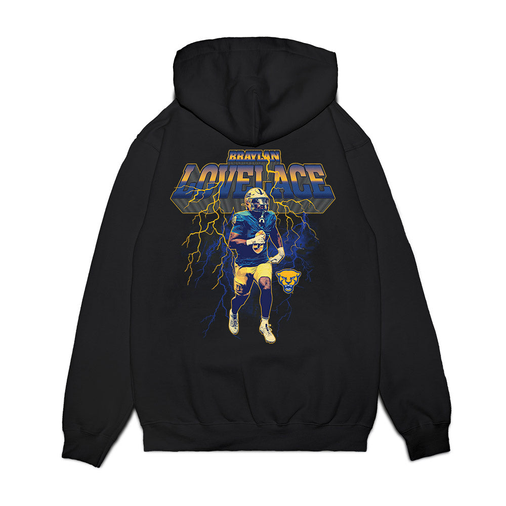 Pittsburgh - NCAA Football : Braylan Lovelace - Collage Premium Hooded Sweatshirt-1