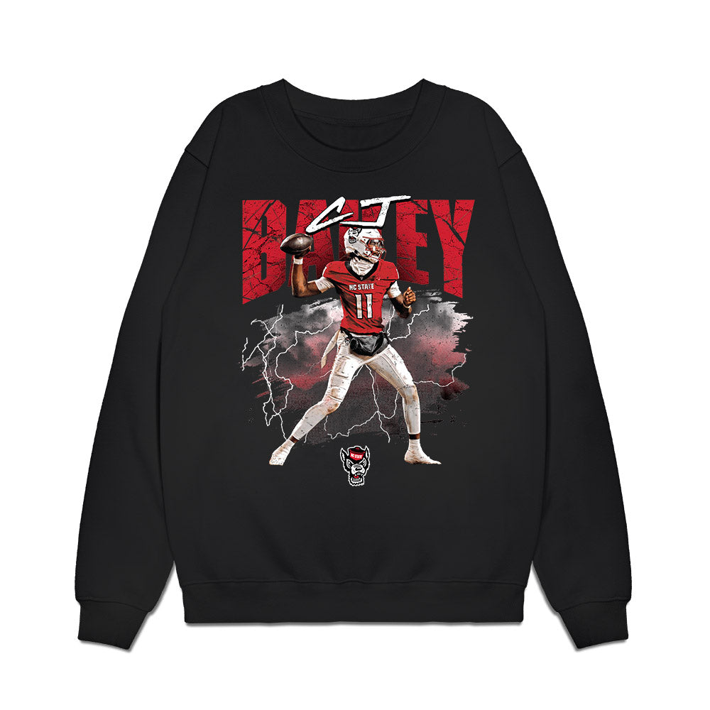 NC State - NCAA Football : CJ Bailey - Collage Premium Crewneck Sweatshirt-0