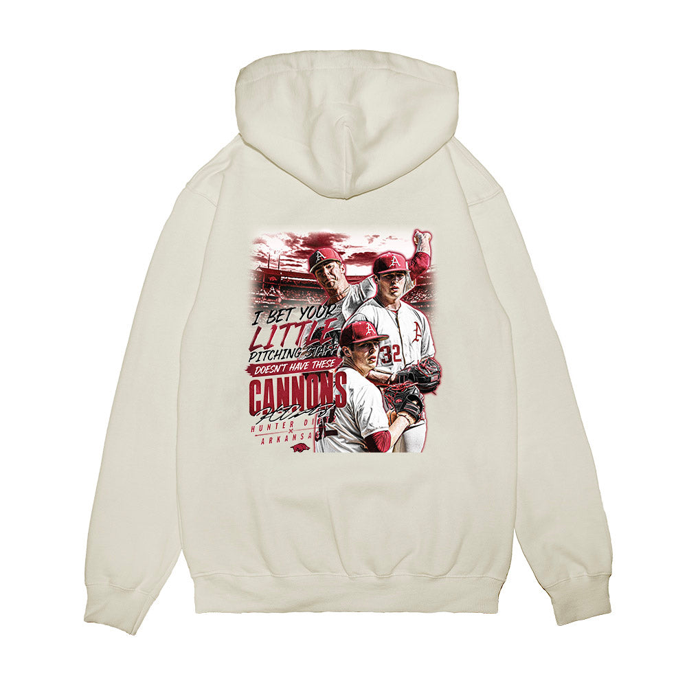 Arkansas - NCAA Baseball : Hunter Dietz - Collage Premium Hooded Sweatshirt-1