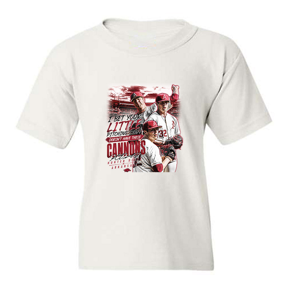 Arkansas - NCAA Baseball : Hunter Dietz - Collage Youth T-Shirt-0