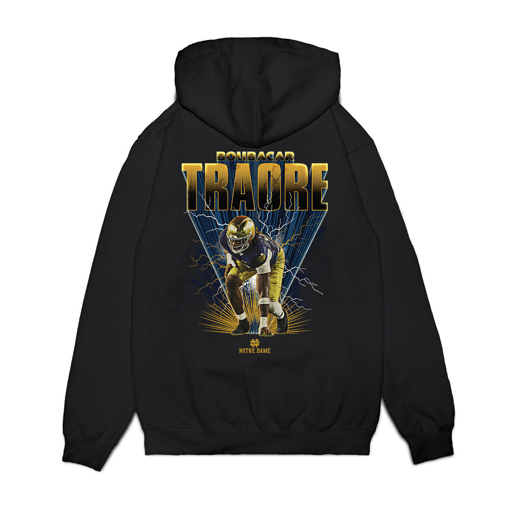 Notre Dame - NCAA Football : Boubacar Traore - Collage Premium Hooded Sweatshirt-1