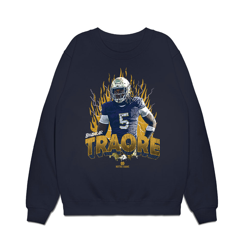 Notre Dame - NCAA Football : Boubacar Traore - Collage Premium Crewneck Sweatshirt-0