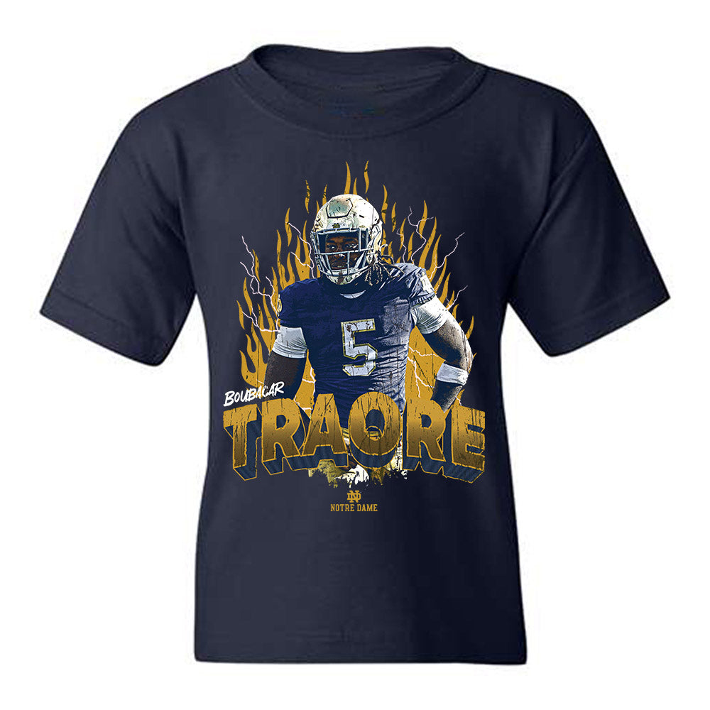 Notre Dame - NCAA Football : Boubacar Traore - Collage Youth T-Shirt-0