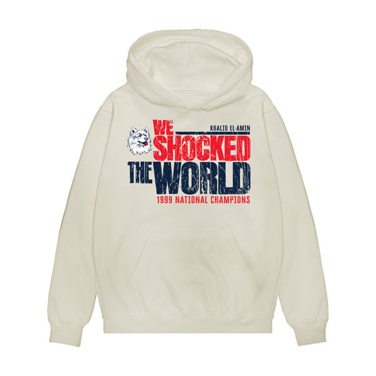 UConn - Men's Basketball Legends : Khalid El-Amin - We Shocked the World Premium Hooded Sweatshirt-0