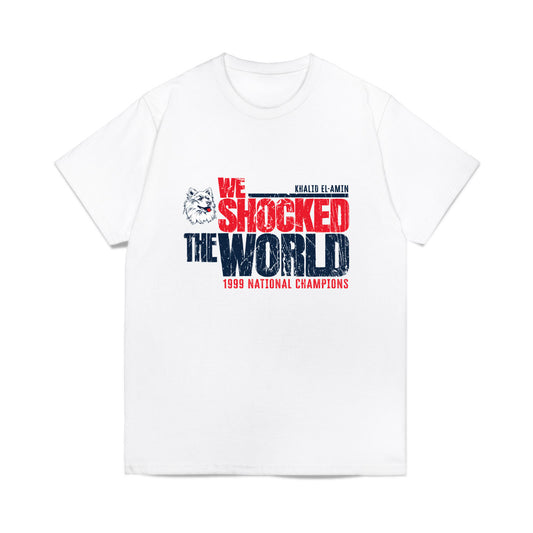 UConn - Men's Basketball Legends : Khalid El-Amin - We Shocked the World Comfort Colors T-Shirt-0