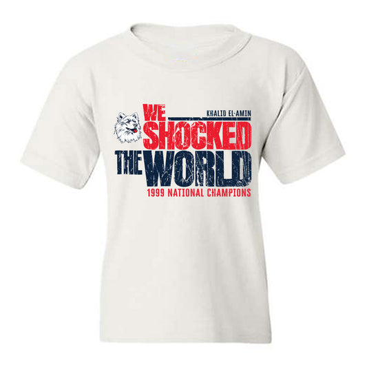 UConn - Men's Basketball Legends : Khalid El-Amin - We Shocked the World Youth T-Shirt-0