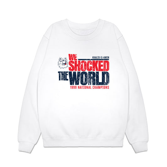 UConn - Men's Basketball Legends : Khalid El-Amin - We Shocked the World Premium Crewneck Sweatshirt-0