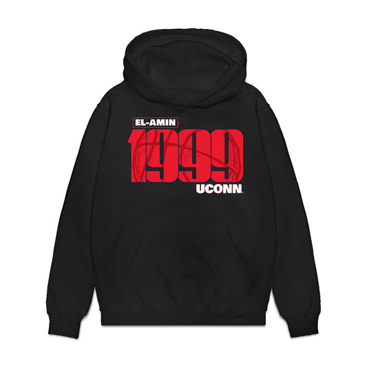 UConn - Men's Basketball Legends : Khalid El-Amin - Point Guard Premium Hooded Sweatshirt-0