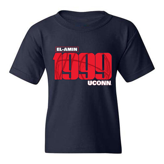 UConn - Men's Basketball Legends : Khalid El-Amin - Point Guard Youth T-Shirt-0