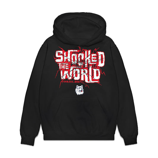 UConn - Men's Basketball Legends : Khalid El-Amin - Shockwave Premium Hooded Sweatshirt-0