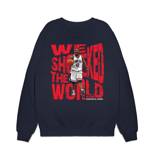 UConn - Men's Basketball Legends : Khalid El-Amin - Caricature Premium Crewneck Sweatshirt-0