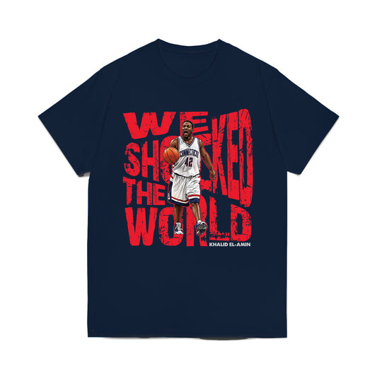 UConn - Men's Basketball Legends : Khalid El-Amin - Caricature Comfort Colors T-Shirt-0