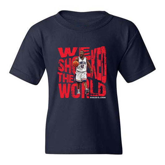 UConn - Men's Basketball Legends : Khalid El-Amin - Caricature Youth T-Shirt-0