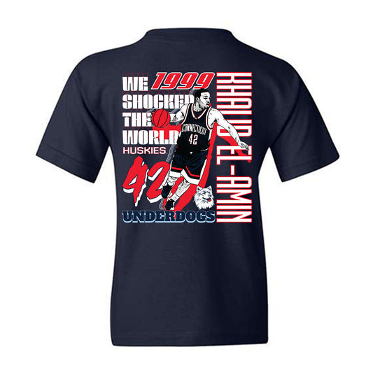 UConn - Men's Basketball Legends : Khalid El-Amin - Graphic Story Youth T-Shirt-1