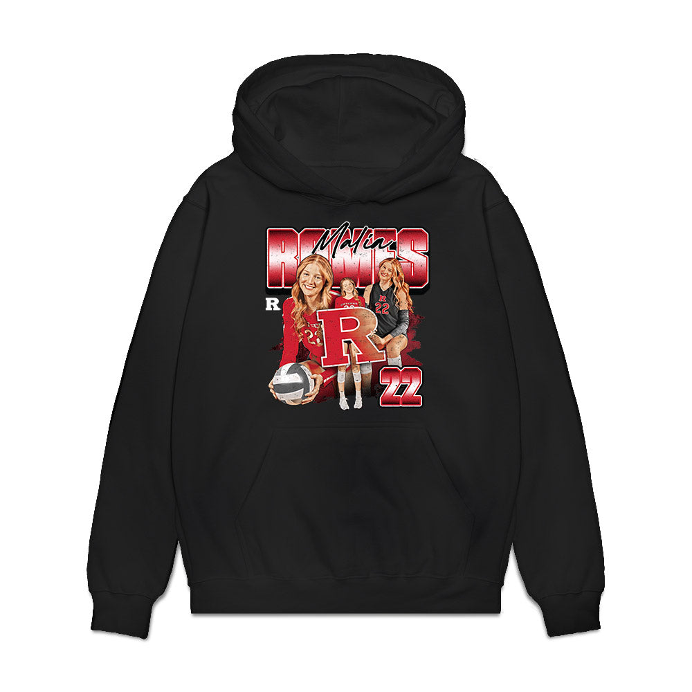Rutgers - NCAA Women's Volleyball : Malia Romes - Collage Premium Hooded Sweatshirt-0