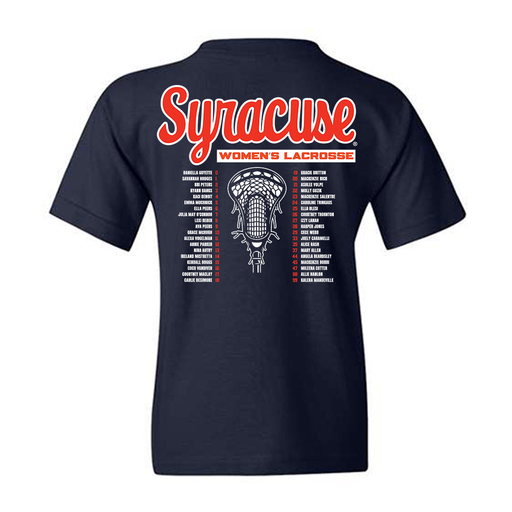 Syracuse - NCAA Womens Lacrosse : 2026 NCAA Championship Roster List Youth T-Shirt-1