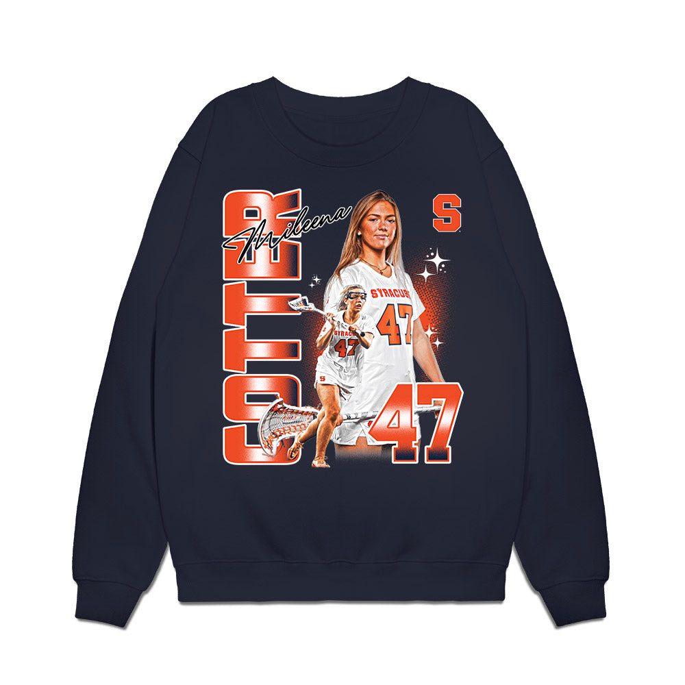 Syracuse - NCAA Women's Lacrosse : Mileena Cotter - Collage Premium Crewneck Sweatshirt-0