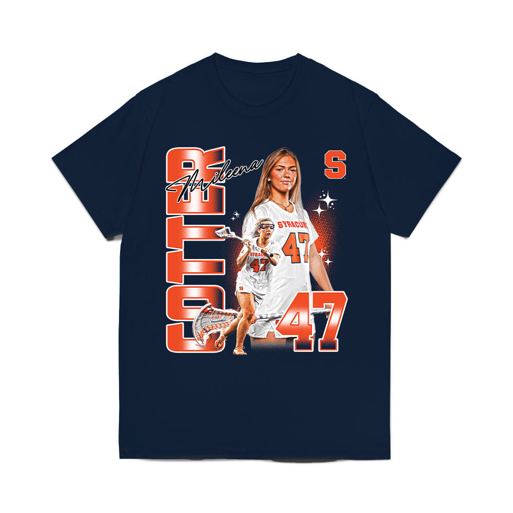 Syracuse - NCAA Women's Lacrosse : Mileena Cotter - Collage Comfort Colors T-Shirt-0