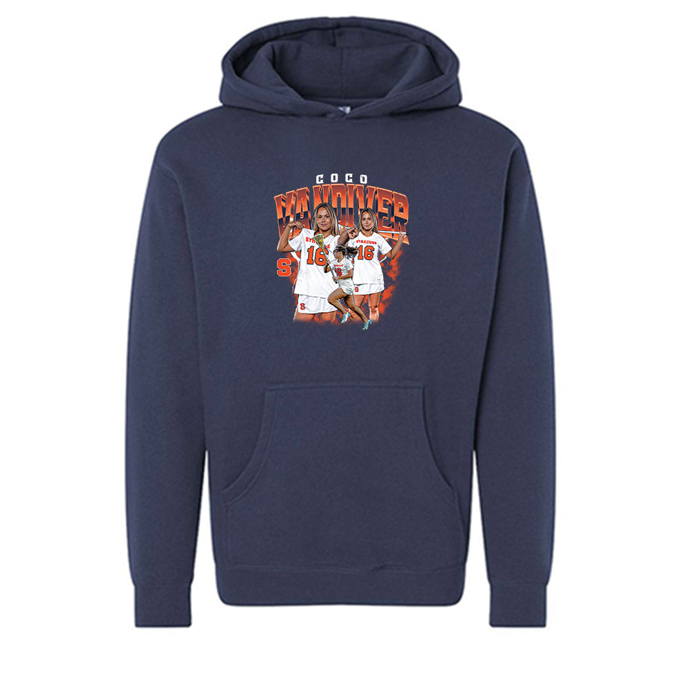 Syracuse - NCAA Women's Lacrosse : Coco Vandiver - Collage Hooded Pullover Sweatshirt-0