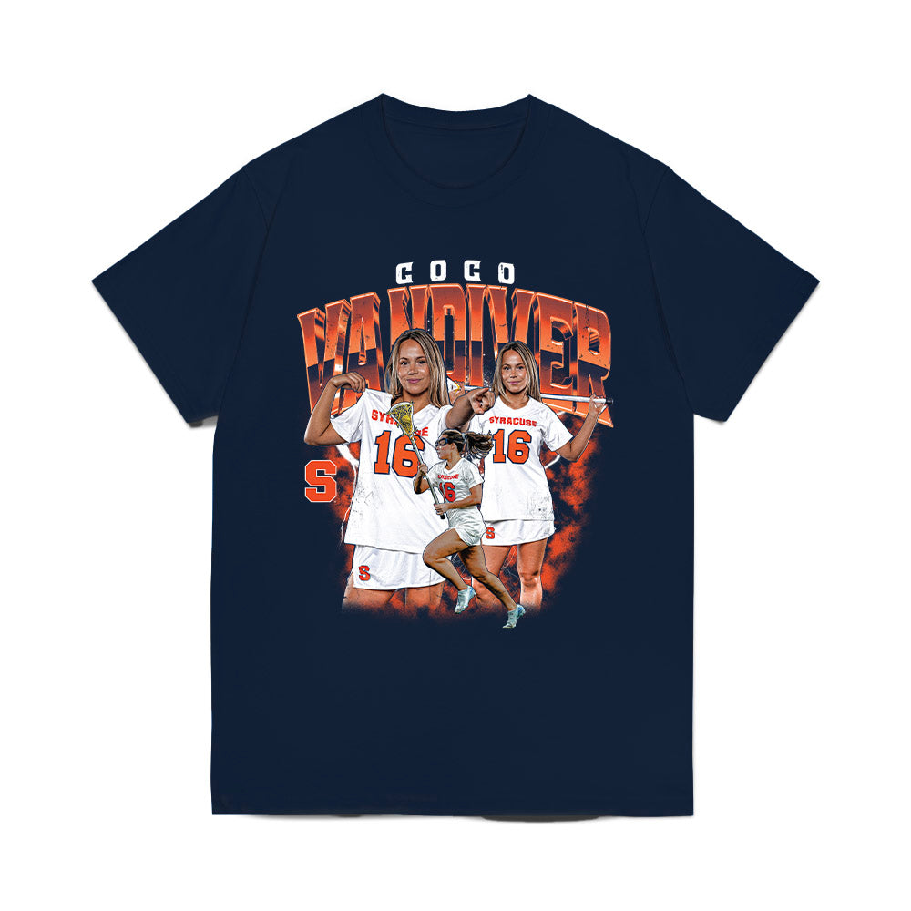 Syracuse - NCAA Women's Lacrosse : Coco Vandiver - Collage Comfort Colors T-Shirt-0