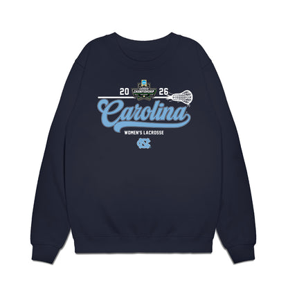 UNC - NCAA Women's Lacrosse : 2026 NCAA Championship Roster List Premium Crewneck Sweatshirt-0