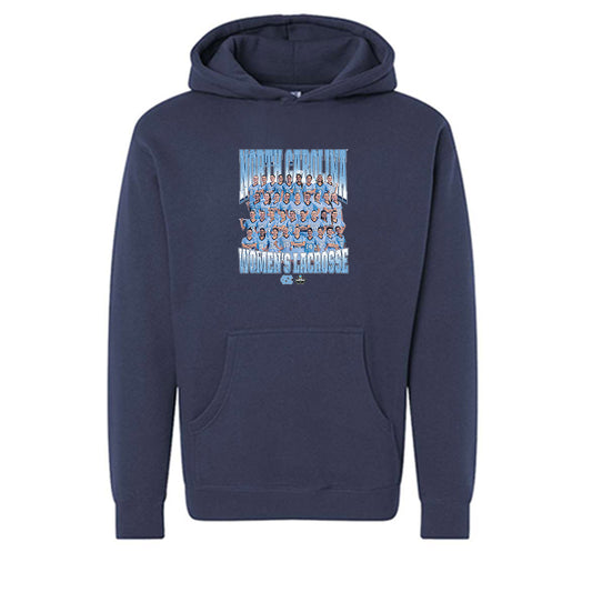 UNC - NCAA Women's Lacrosse : 2026 NCAA Championship Team Collage Hooded Pullover Sweatshirt-0