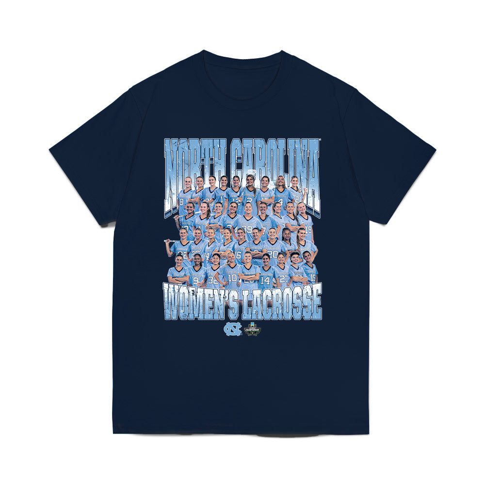 UNC - NCAA Women's Lacrosse : 2026 NCAA Championship Team Collage Comfort Colors T-Shirt-0