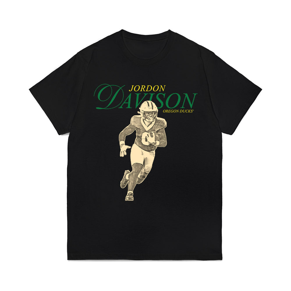 Oregon - NCAA Football : Jordon Davison - Graphic Comfort Colors T-Shirt-0