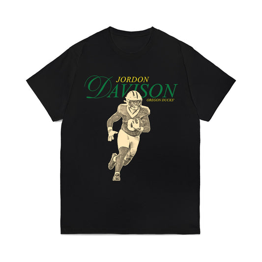 Oregon - NCAA Football : Jordon Davison - Graphic Comfort Colors T-Shirt-0