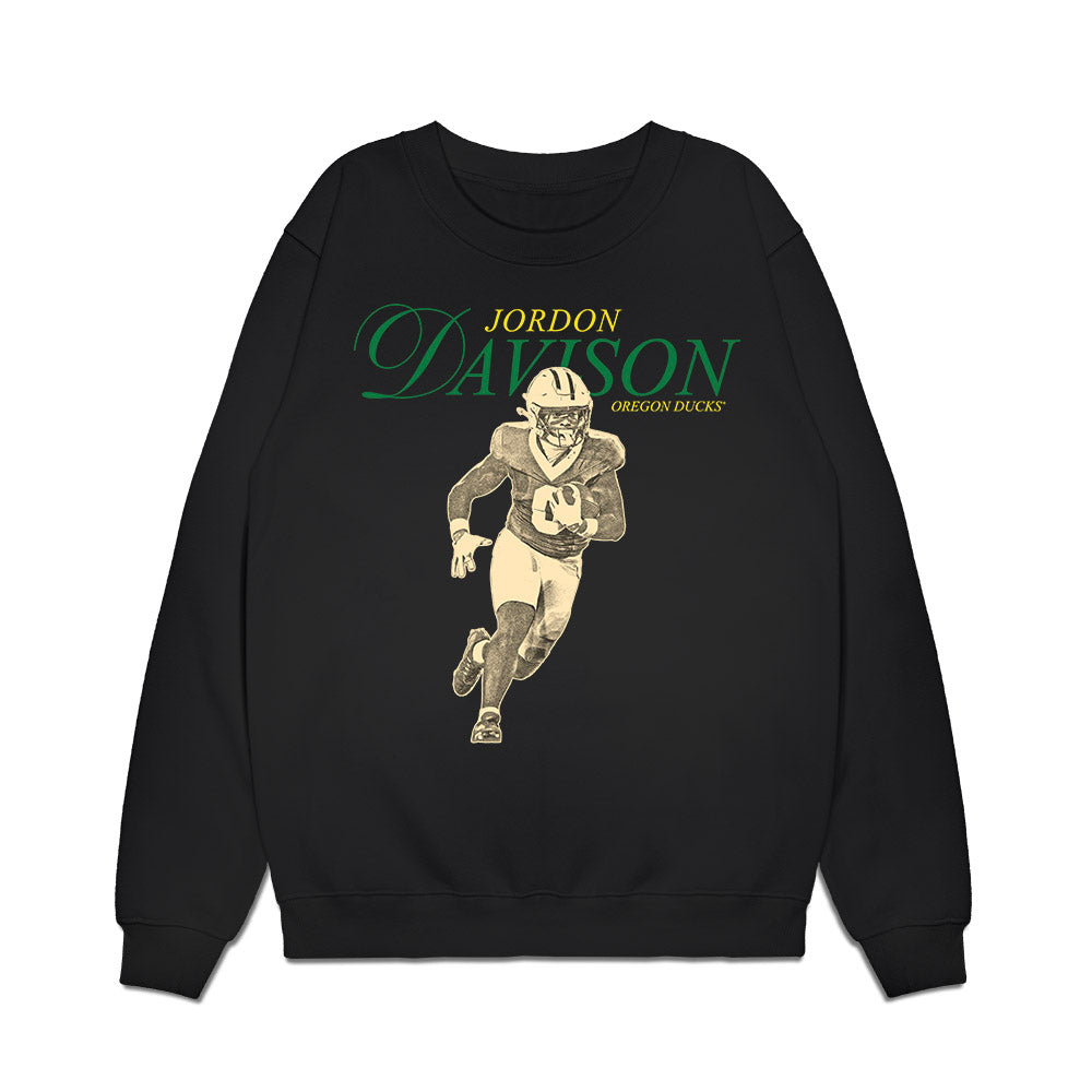 Oregon - NCAA Football : Jordon Davison - Graphic Premium Crewneck Sweatshirt-0
