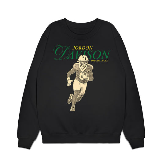Oregon - NCAA Football : Jordon Davison - Graphic Premium Crewneck Sweatshirt-0