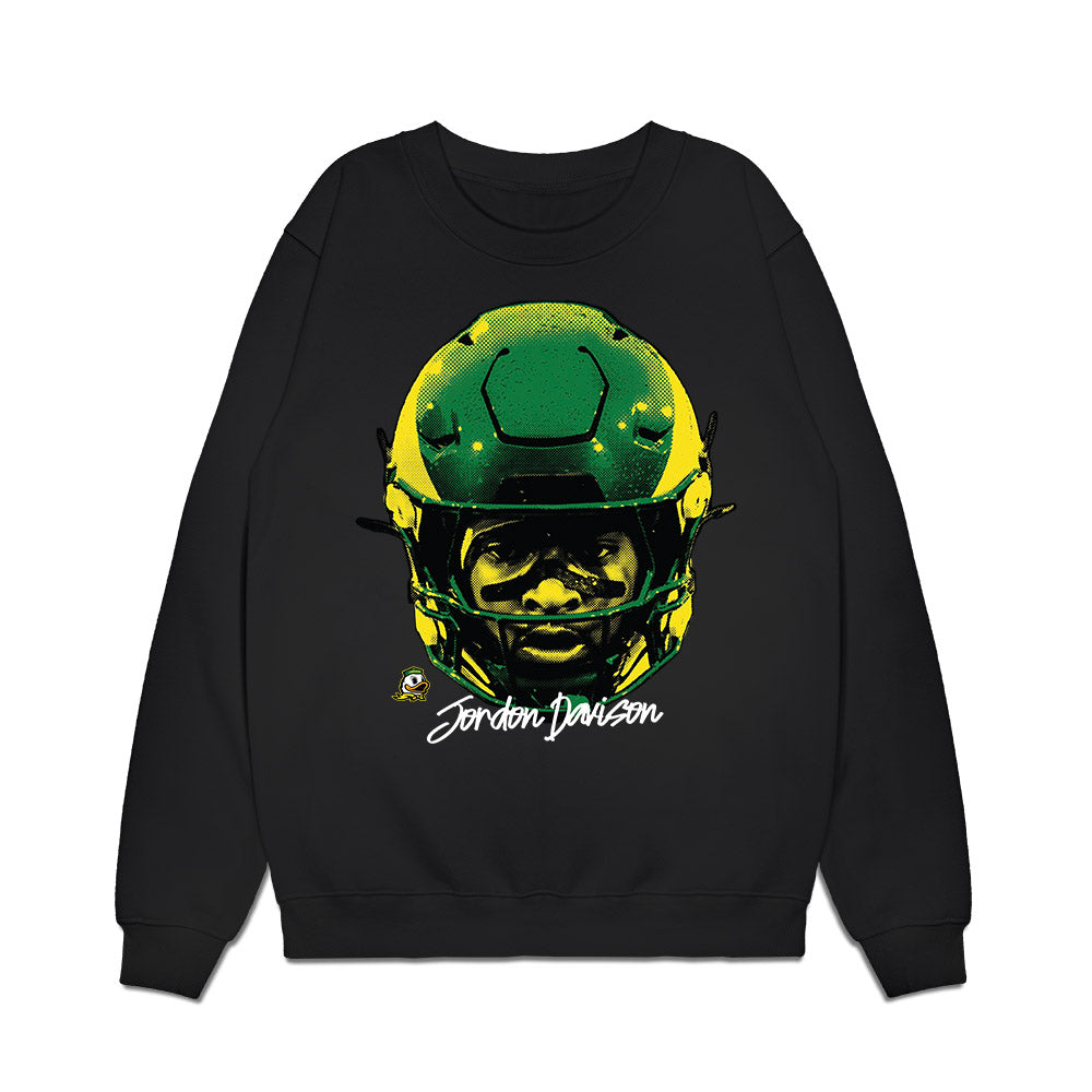 Oregon - NCAA Football : Jordon Davison - Graphic Premium Crewneck Sweatshirt-0