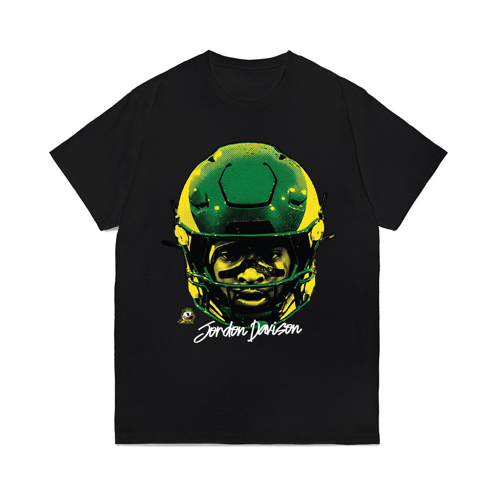 Oregon - NCAA Football : Jordon Davison - Graphic Comfort Colors T-Shirt-0