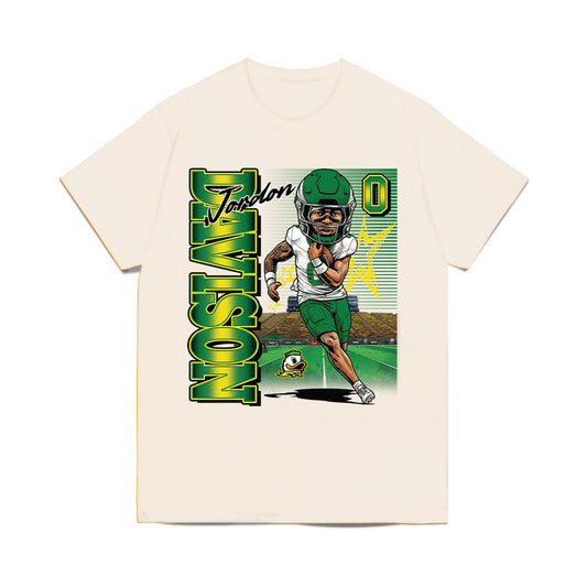 Oregon - NCAA Football : Jordon Davison - Caricature Comfort Colors T-Shirt-0