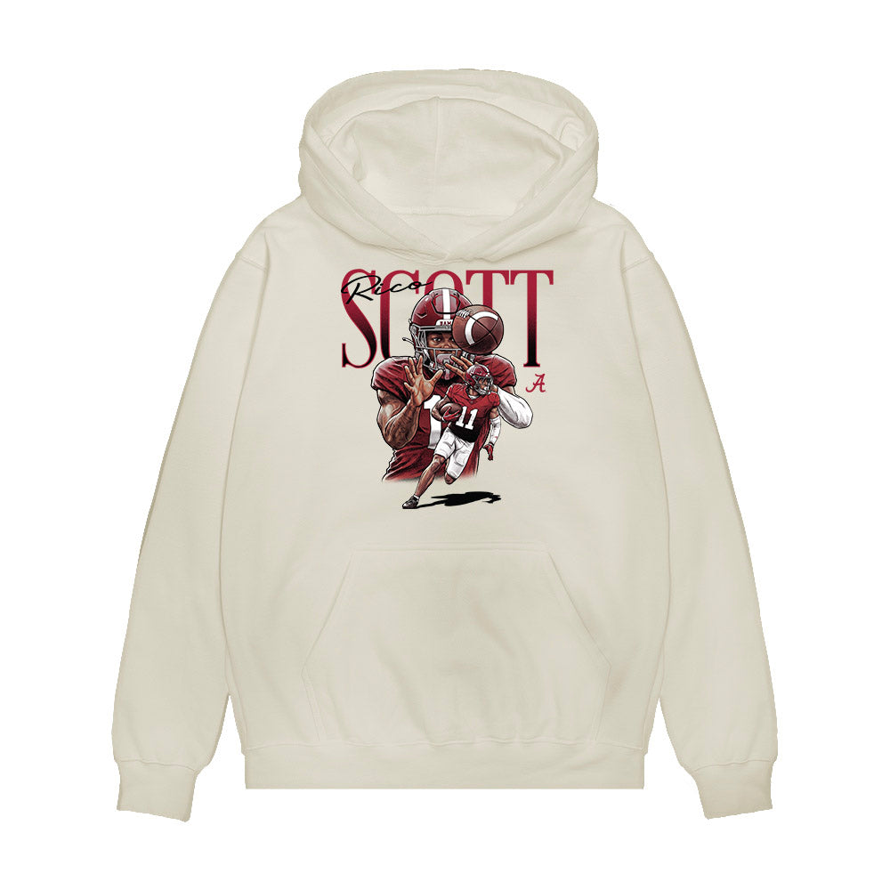 Alabama - NCAA Football : Rico Scott - Collage Premium Hooded Sweatshirt-0
