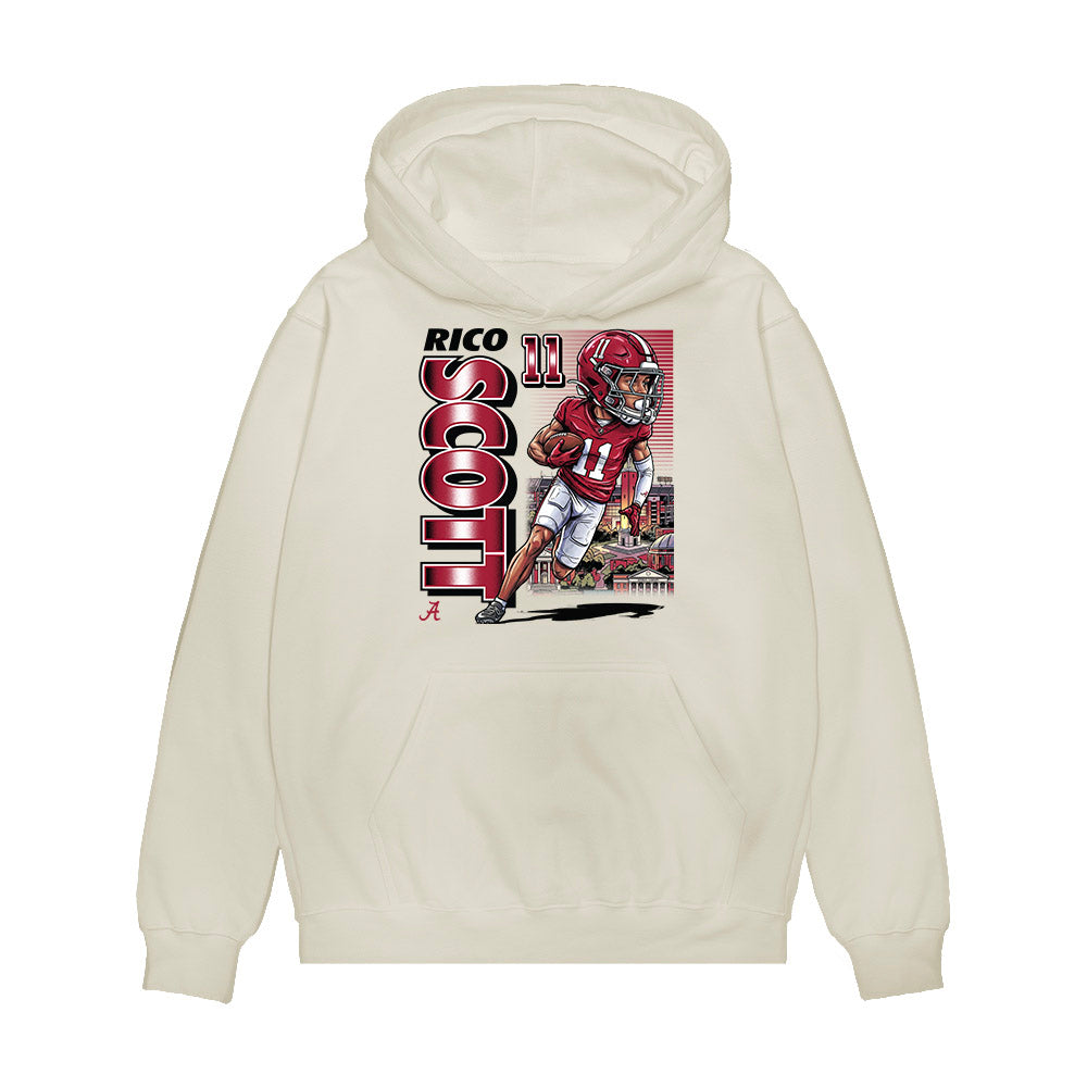 Alabama - NCAA Football : Rico Scott - Caricature Premium Hooded Sweatshirt-0