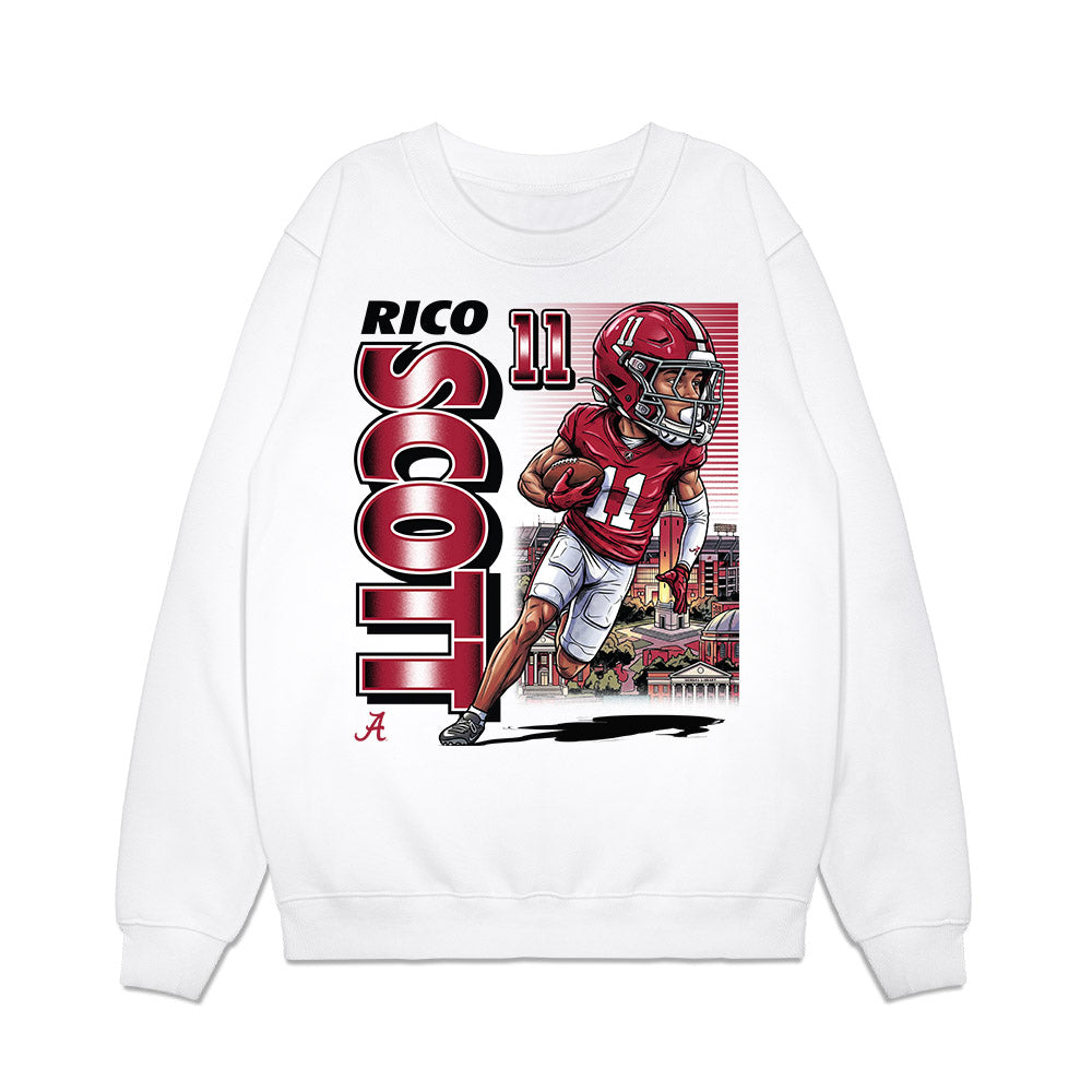 Alabama - NCAA Football : Rico Scott - Caricature Premium Crewneck Sweatshirt-0