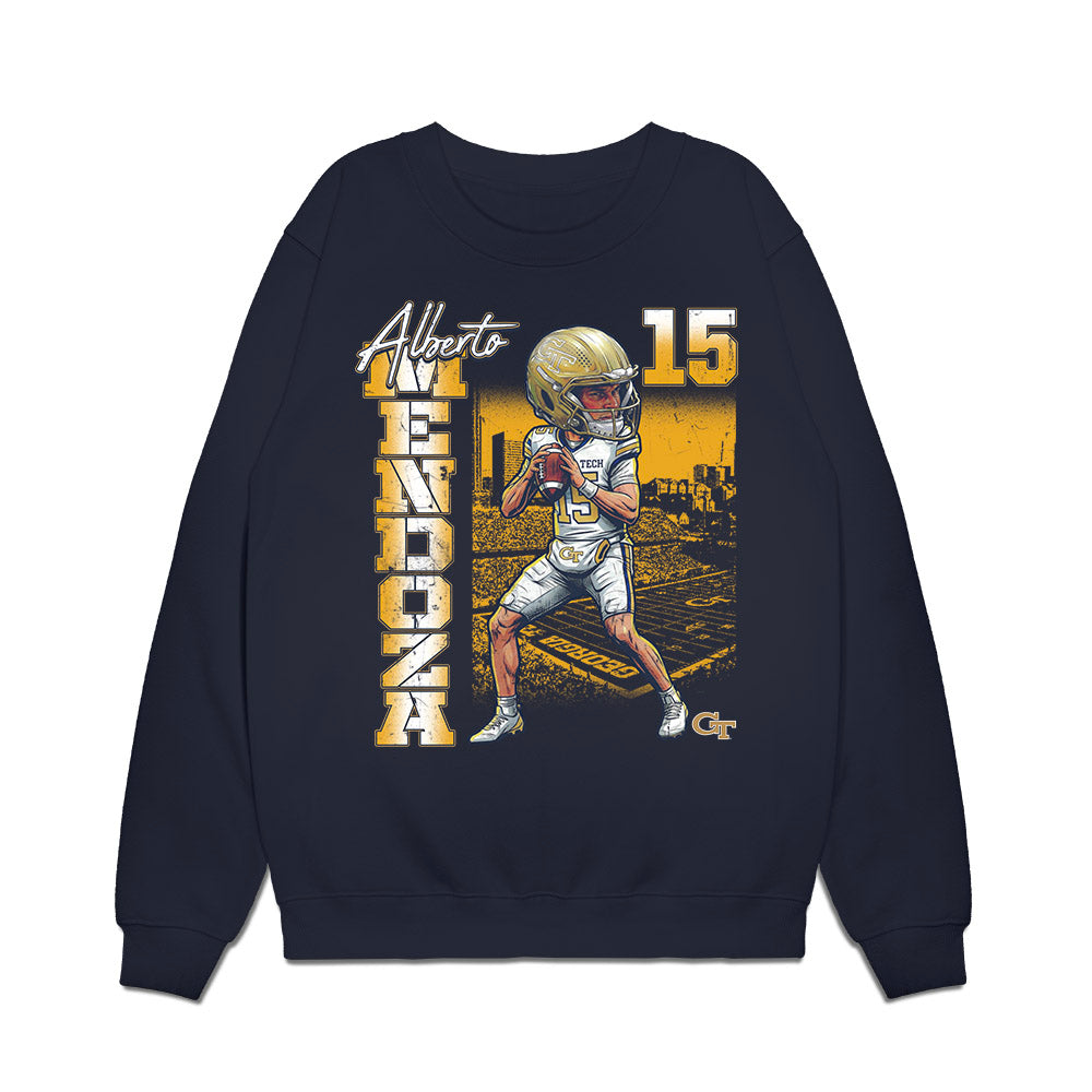 Georgia Tech - NCAA Football : Alberto Mendoza - Caricature Premium Crewneck Sweatshirt-0