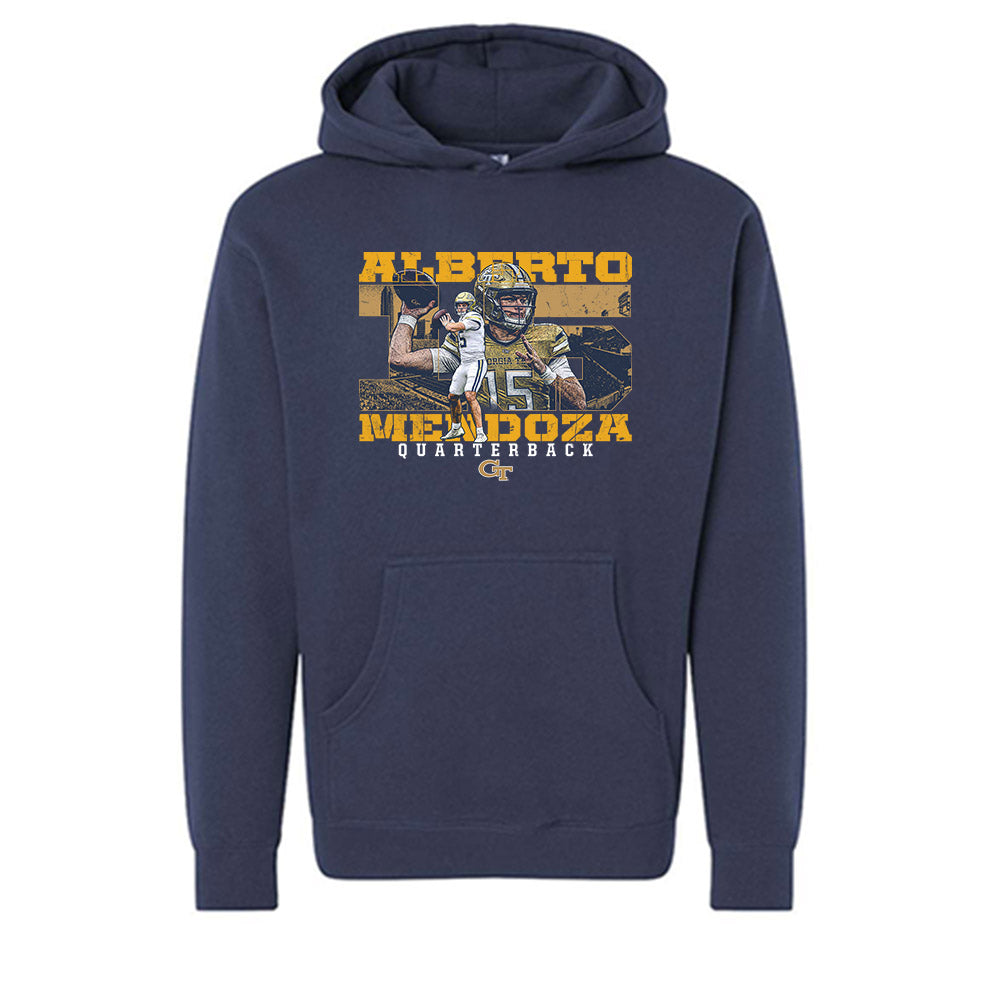 Georgia Tech - NCAA Football : Alberto Mendoza - Collage Hooded Pullover Sweatshirt-0