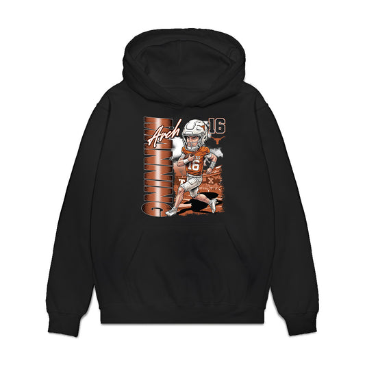 Texas - NCAA Football : Arch Manning - Caricature Premium Hooded Sweatshirt-0