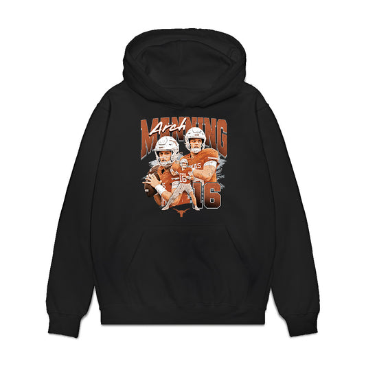 Texas - NCAA Football : Arch Manning - Collage Premium Hooded Sweatshirt-0