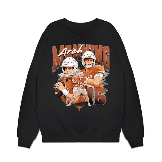 Texas - NCAA Football : Arch Manning - Collage Premium Crewneck Sweatshirt-0